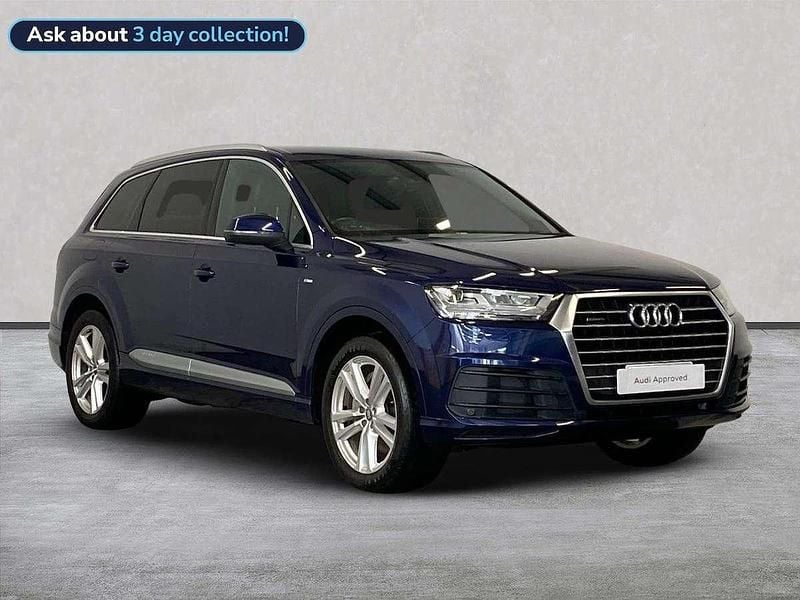 Blue Used 2019 Audi Q7 S-Line SUV | £28,906 (Good price) - Image 1/4