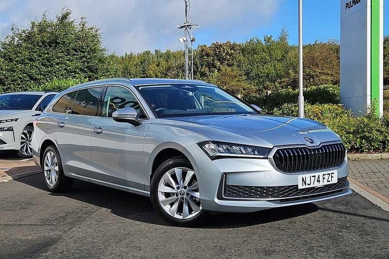 Pebble silver metallic Used 2024 Skoda Superb SE Technology Estate | £28,995 (Expensive) - Image 1/4