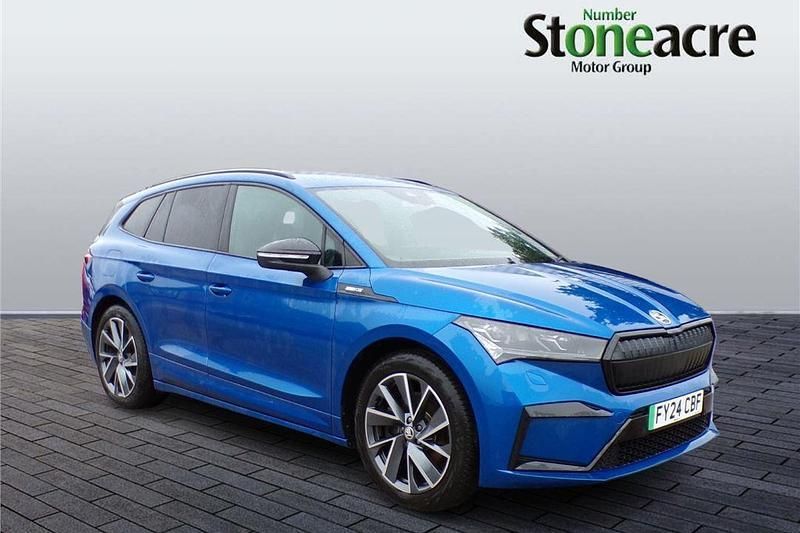 Blue Used 2024 Skoda Enyaq iV SportlinePlus SUV | £28,495 (Good price) - Image 1/4