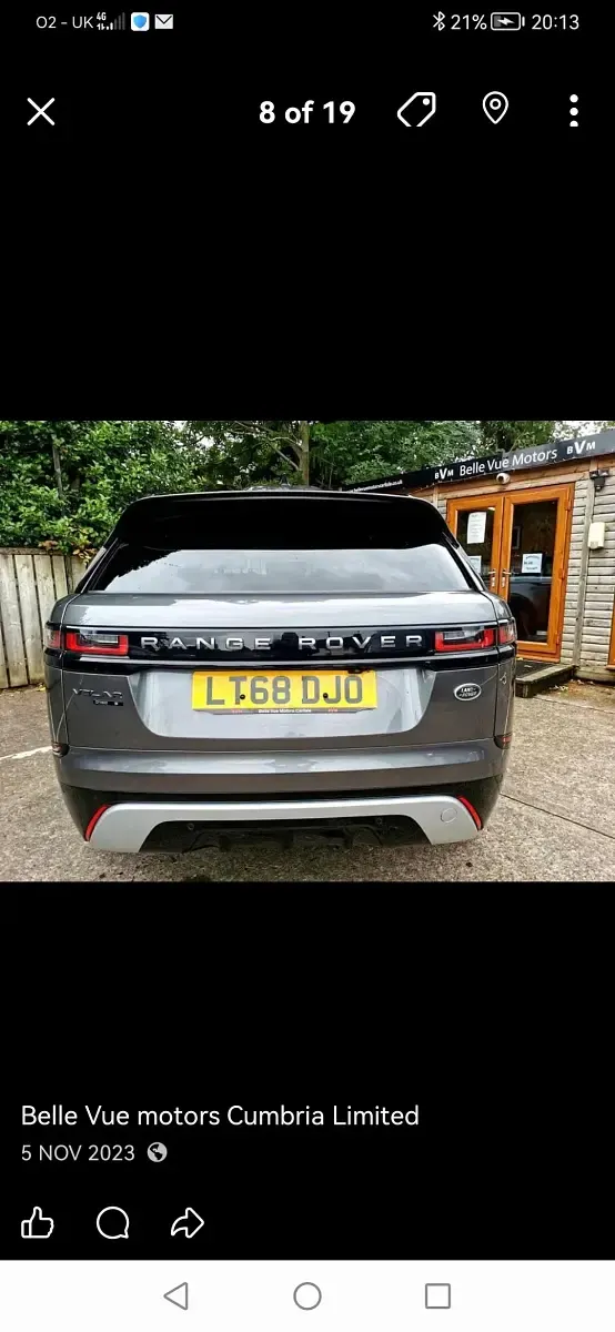 Used Land Rover Range Rover Velar R-Dynamic 180 HP (132 kW) 2018 Grey SUV