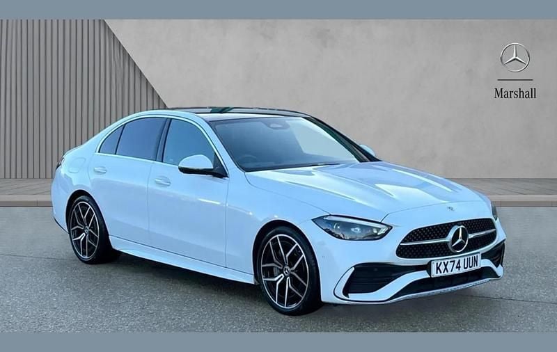 White Used 2024 Mercedes C300e AMG Line Premium Plus Sedan | £38,785 (Fair price) - Image 1/4