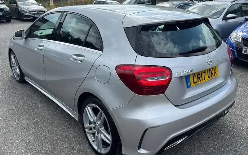 Used Mercedes A200 AMG line 136 HP (100 kW) 2017 Silver Hatchback
