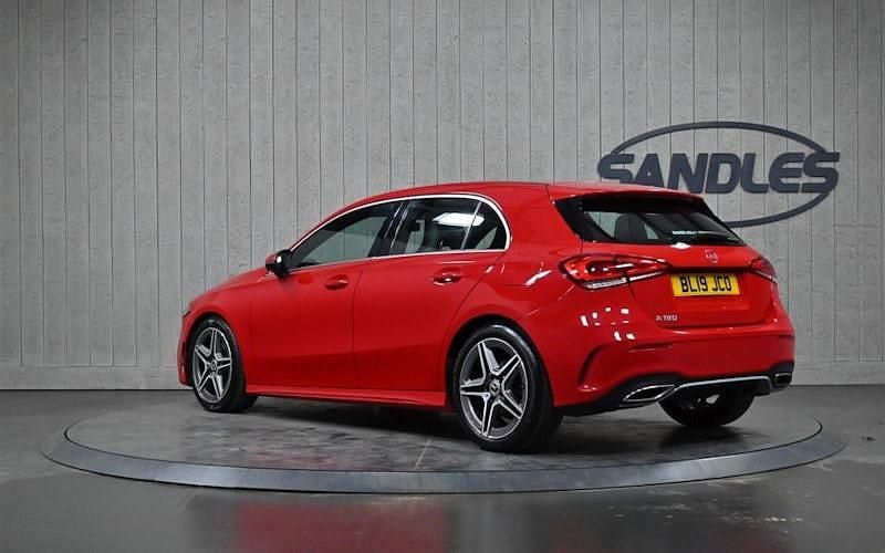 Used Mercedes A180 AMG line 136 HP (100 kW) 2019 Red Hatchback