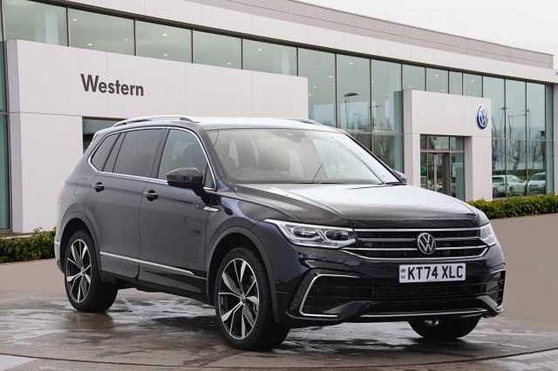 Black Used 2025 VW Tiguan Allspace R-line SUV | £37,999 (Expensive) - Image 1/4