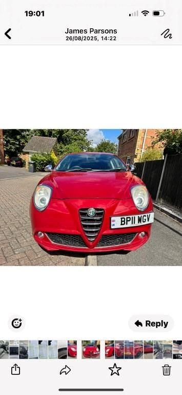 Used Alfa Romeo MiTo Distinctive 2011 Red Hatchback
