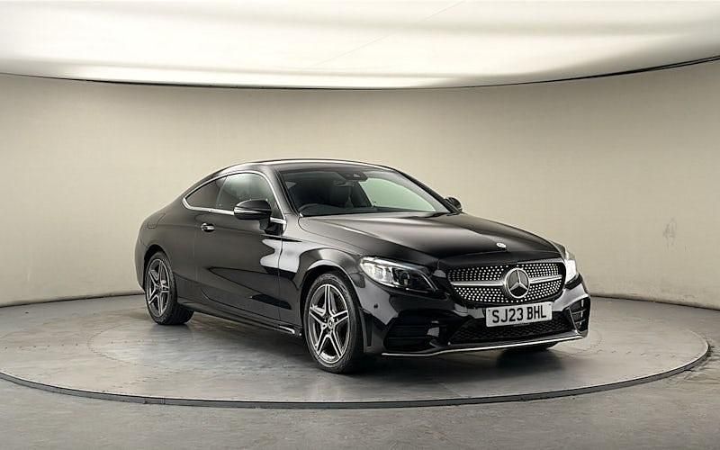 Used Mercedes C220 AMG line 194 HP (142 kW) 2022 Obsidian black Coupe