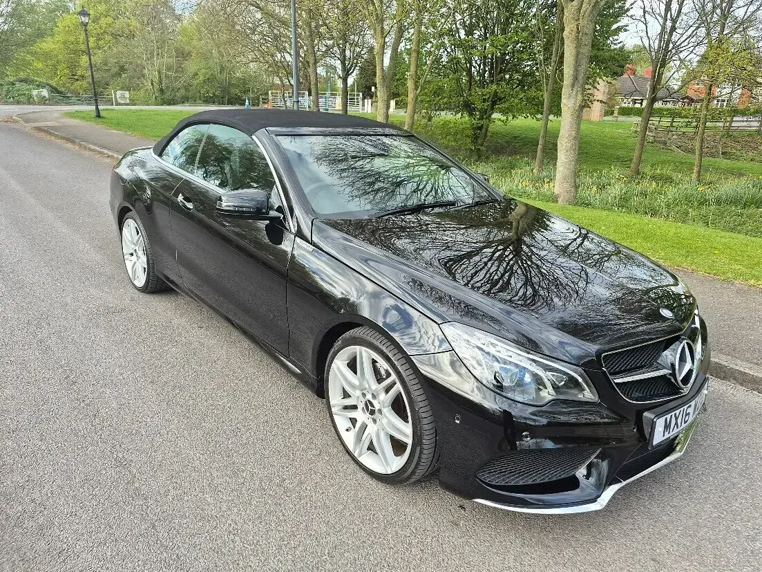 Used Mercedes E220 AMG line 174 HP (127 kW) 2016 Black Cabriolet