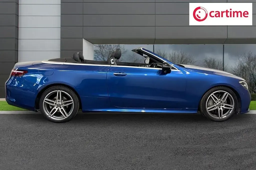 Used Mercedes E300 AMG line 258 HP (189 kW) 2022 Blue Cabriolet