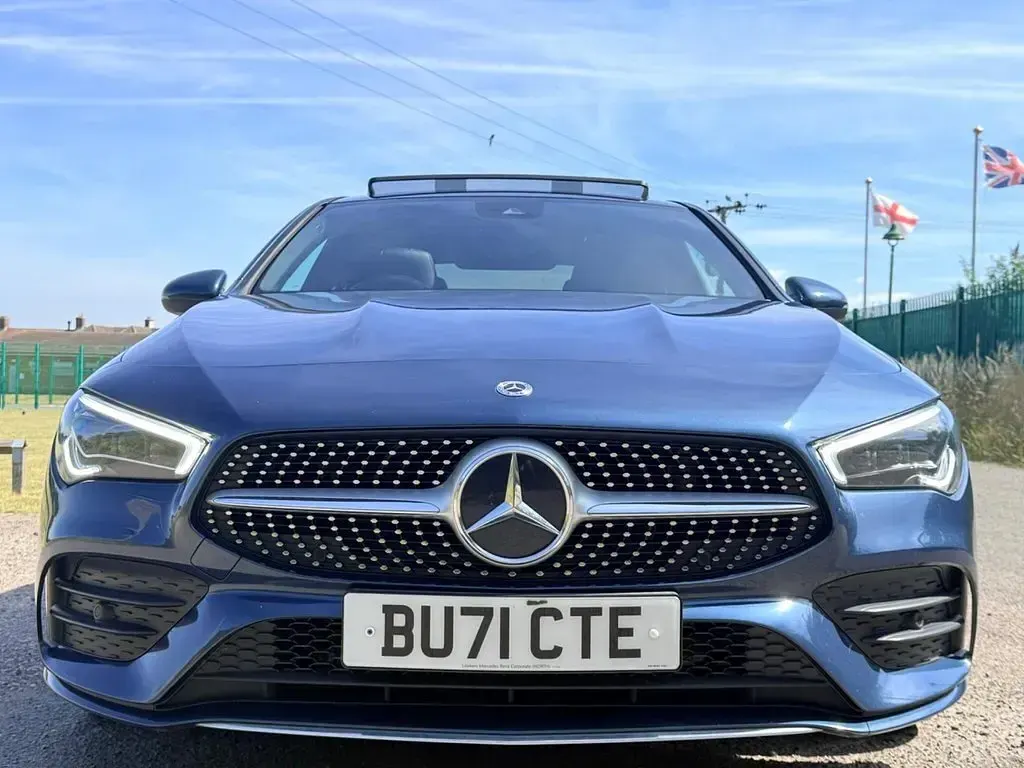 Used Mercedes CLA180 AMG Line Premium Plus 136 HP (100 kW) 2021 Blue Coupe