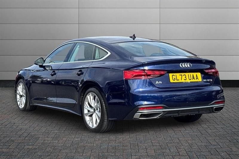 Used Audi A5 Sport 150 HP (110 kW) 2023 Navarra blue Coupe