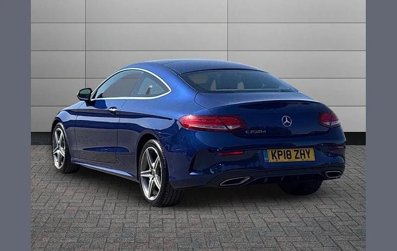 Used Mercedes C250 AMG Line Premium Plus 200 HP (147 kW) 2018 Blue Coupe