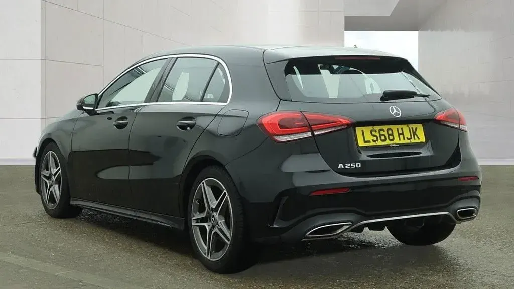 Used Mercedes A250 AMG line 224 HP (164 kW) 2018 Black Hatchback
