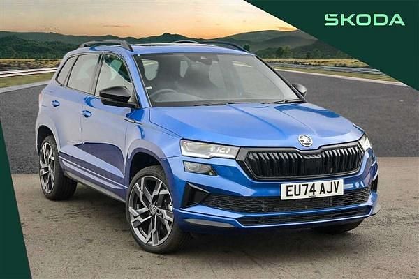 Blue Used 2024 Skoda Karoq SportLine SUV | £30,495 (A bit pricey) - Image 1/4