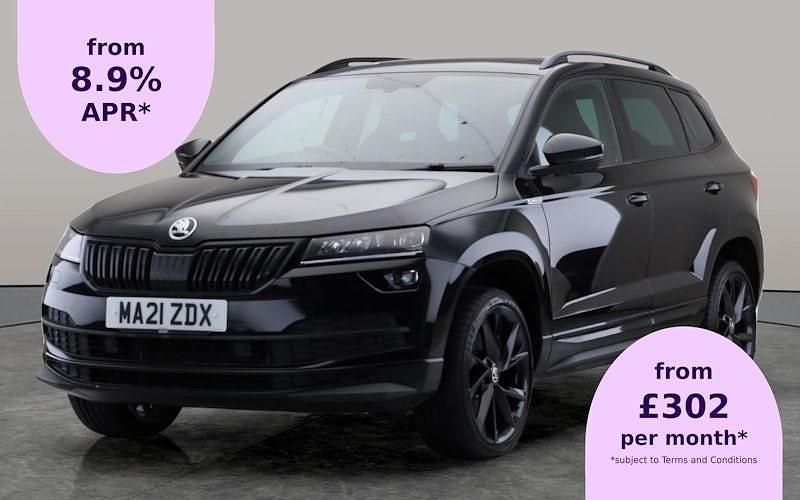 Black Used 2021 Skoda Karoq SportLine SUV | £22,132 (Fair price) - Image 1/2