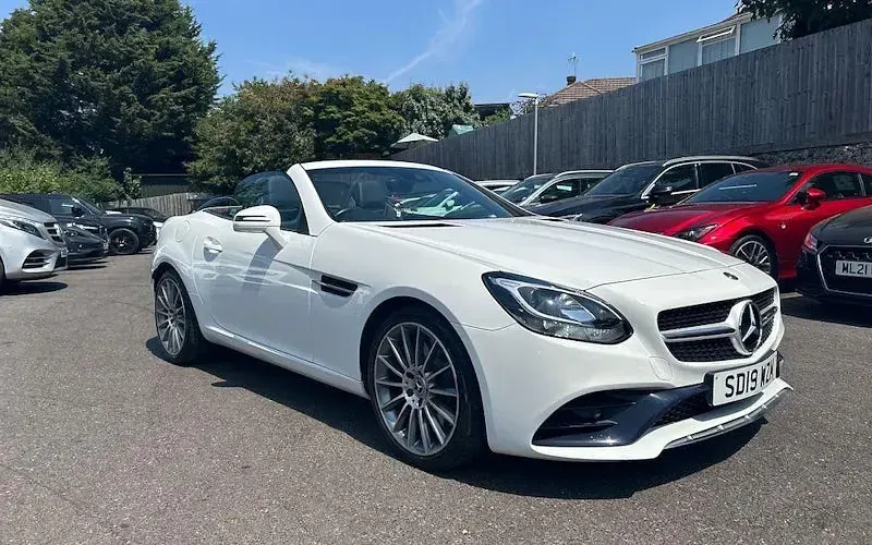 Used Mercedes SLC180 AMG line 156 HP (114 kW) 2019 White Cabriolet