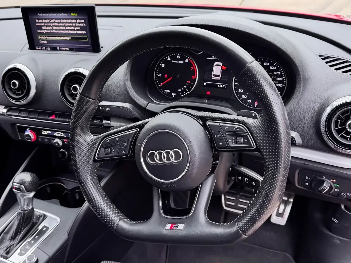 Used Audi A3 Black Edition 116 HP (85 kW) 2019 Red Sedan