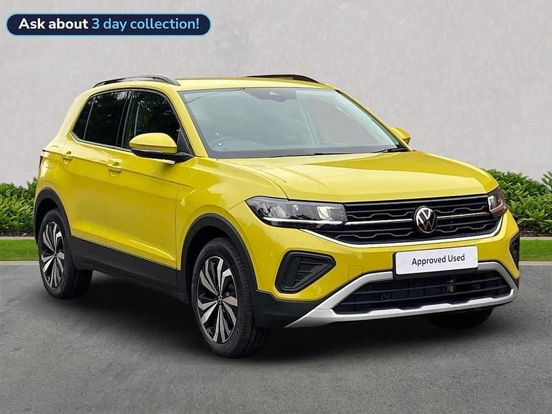 Yellow New 2025 VW T-Cross Match SUV | £22,703 (Fair price) - Image 1/4