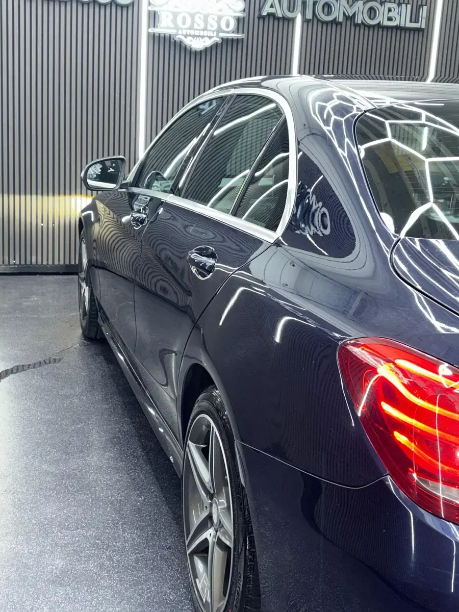 Used Mercedes C220 AMG line 170 HP (125 kW) 2015 Blue Sedan