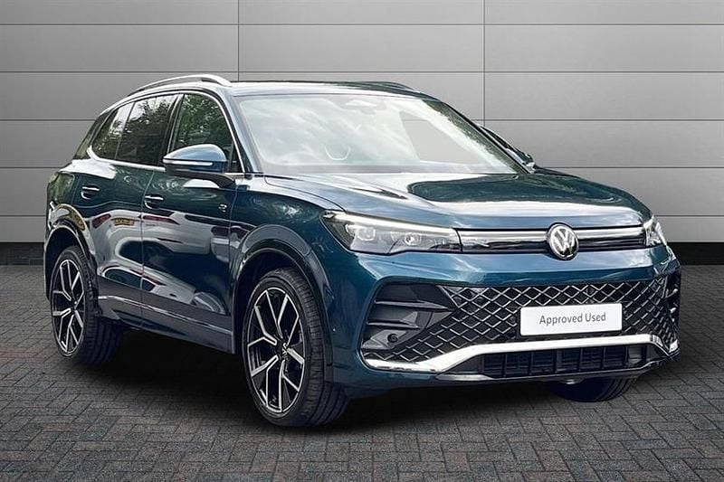 Nightshade blue Used 2025 VW Tiguan R-line SUV | £37,195 (Expensive) - Image 1/4