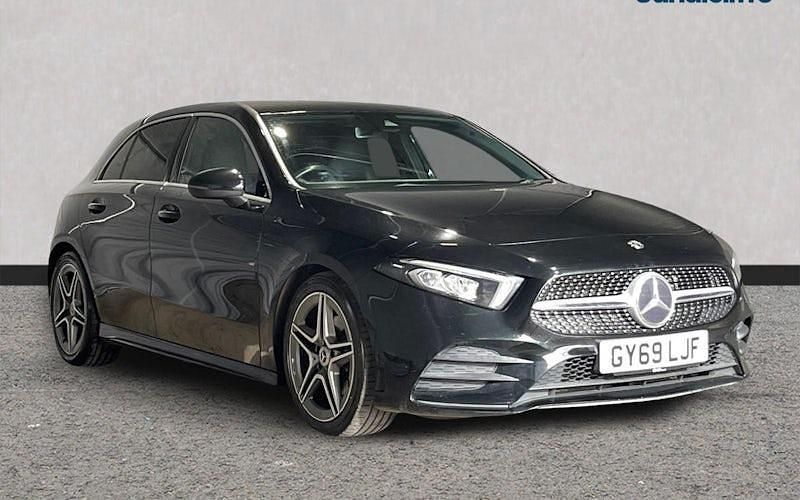 Used Mercedes A200 AMG line 150 HP (110 kW) 2019 Black Hatchback