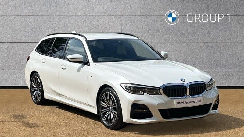 Mineral white Used 2021 BMW 330 M Sport Estate | £27,995 (Fair price) - Image 1/4