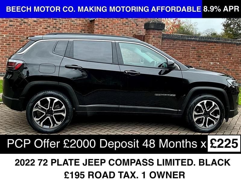 Black Used 2022 Jeep Compass Limited SUV | £15,990 (Good price) - Image 1/3