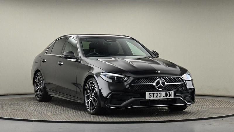 Black Used 2023 Mercedes C300e AMG line Sedan | £36,200 (Expensive) - Image 1/4