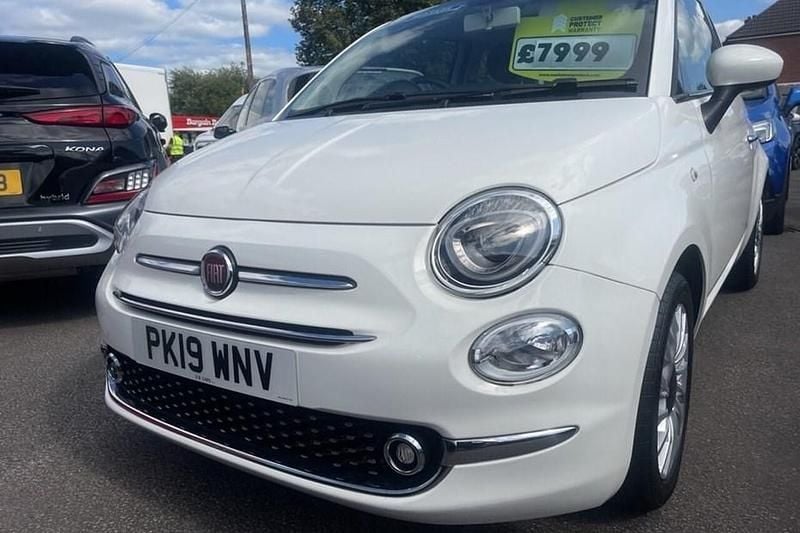 White Used 2019 Fiat 500 Lounge Hatchback | £7,999 (Fair price) - Image 1/1
