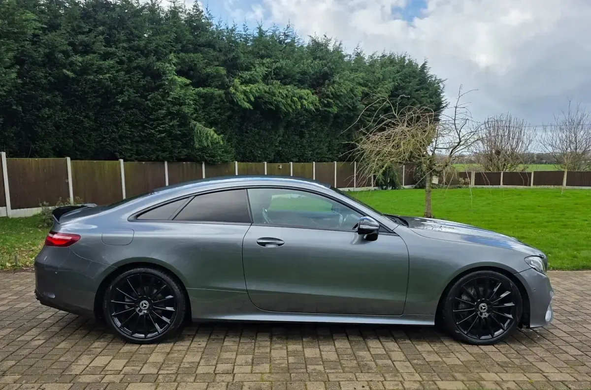 Used Mercedes E220 AMG line 194 HP (142 kW) 2018 Grey Coupe