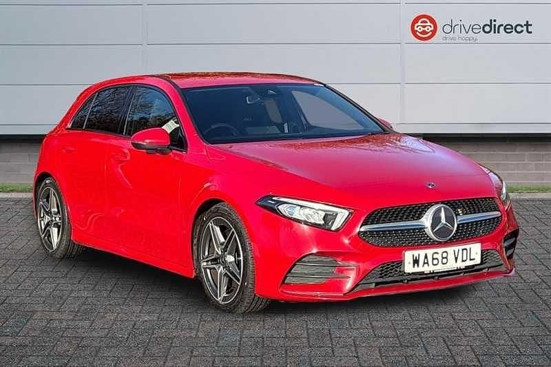 Used Mercedes A250 AMG line 224 HP (164 kW) 2018 Red Hatchback
