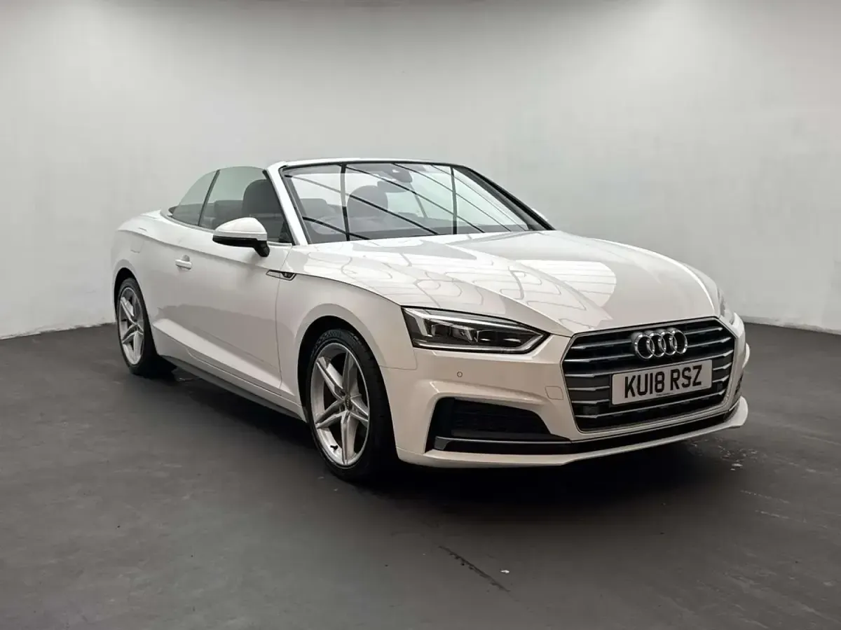 Used Audi A5 Cabriolet S-Line 190 HP (139 kW) 2018 White Cabriolet