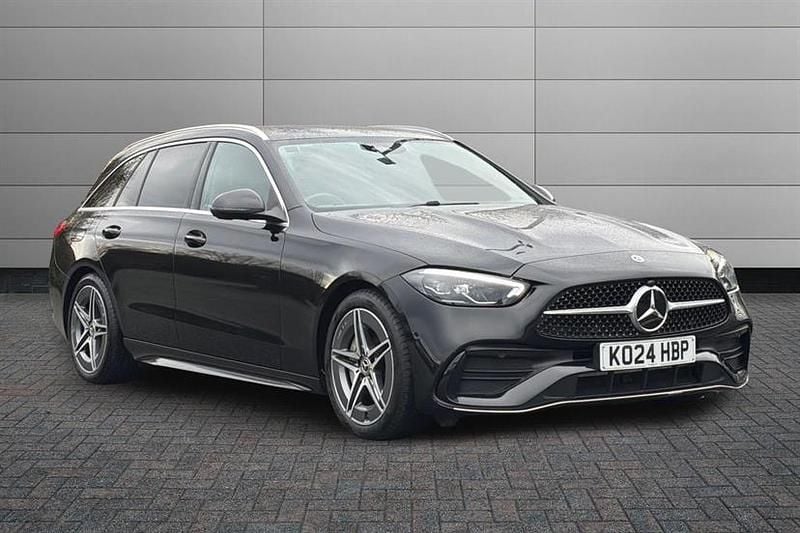 Obsidian black Used 2024 Mercedes C200 AMG line Estate | £27,495 (Good price) - Image 1/4