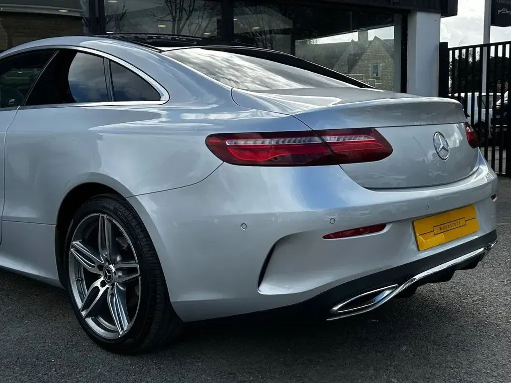 Used Mercedes E220 AMG line 194 HP (142 kW) 2020 Silver Coupe