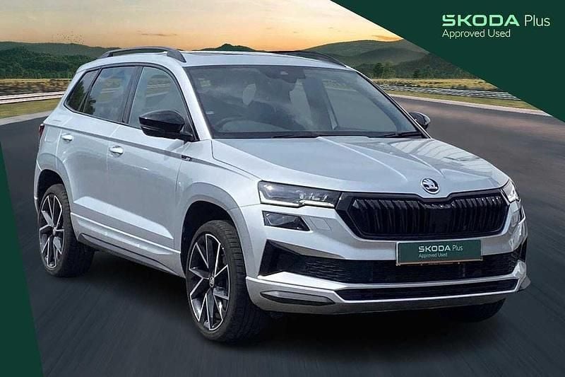 Brilliant silver metallic Used 2023 Skoda Karoq SportLine SUV | £24,900 (Fair price) - Image 1/4