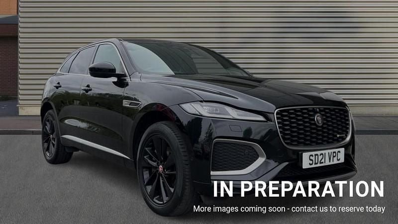 Metallic santorini black Used 2021 Jaguar F-Pace R-Dynamic SUV | £32,477 (Fair price) - Image 1/4