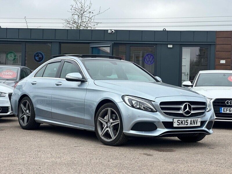 Silver Used 2015 Mercedes C220 AMG line Sedan | £6,350 (Good price) - Image 1/4