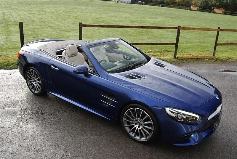 Blue Used 2017 Mercedes SL400 AMG line Cabriolet | £33,990 (Good price) - Image 1/4