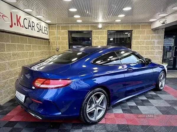 Used Mercedes C220 AMG line 170 HP (125 kW) 2018 Blue Coupe