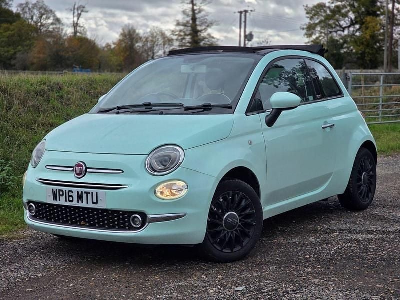 Green Used 2016 Fiat 500 Lounge Cabriolet | £3,799 (Super price) - Image 1/4