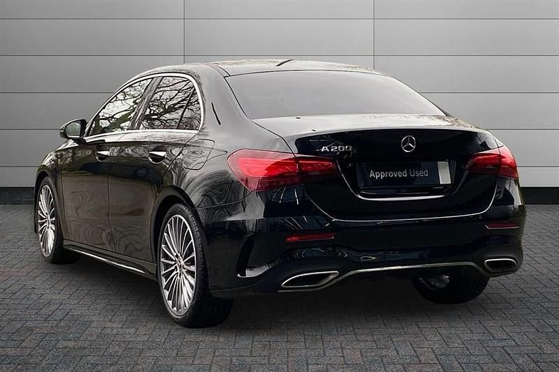 Used Mercedes A200 AMG Line Premium Plus 163 HP (119 kW) 2025 Cosmos black Sedan