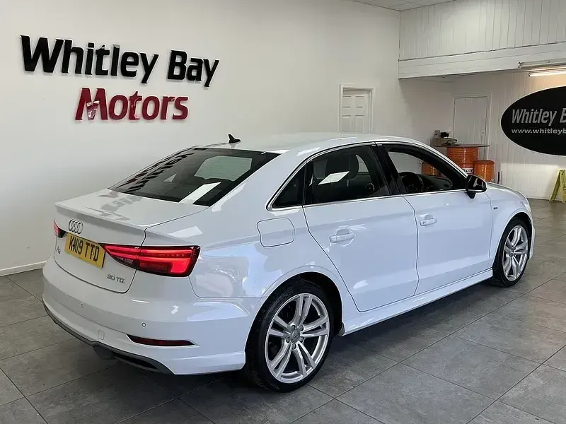 Used Audi A3 S-Line 116 HP (85 kW) 2019 White Sedan