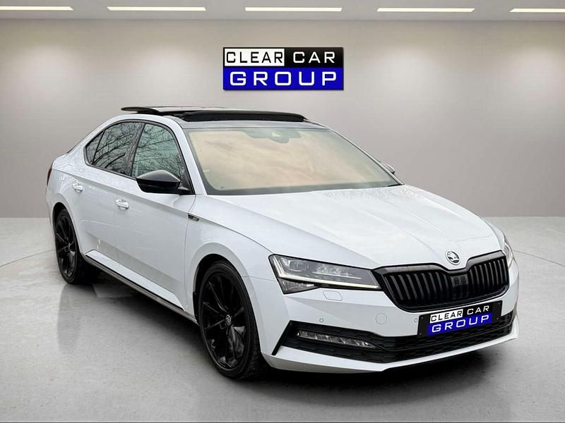 Used Skoda Superb SportlinePlus 190 HP (139 kW) 2020 White Hatchback