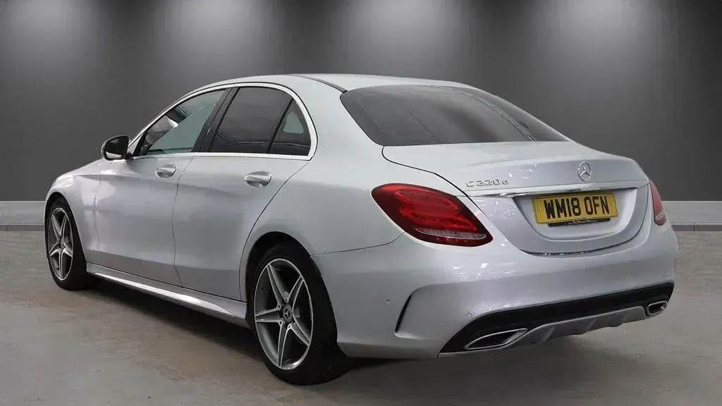 Used Mercedes C220 AMG line 170 HP (125 kW) 2018 Silver Sedan