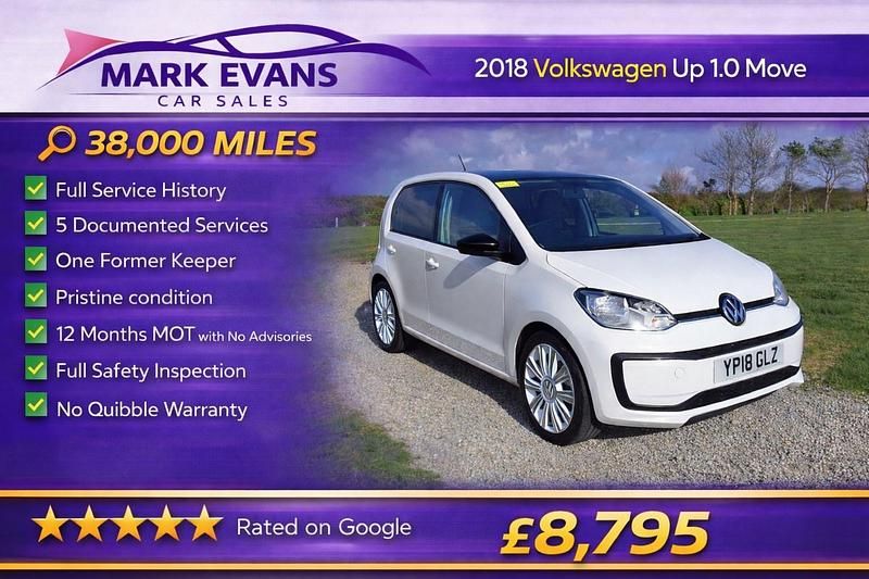 Used VW up! move up! 60 HP (44 kW) 2018 White Hatchback