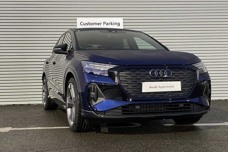 Navarra blue, metallic Used 2023 Audi Q4 e-tron Black Edition SUV | £49,990 - Image 1/4