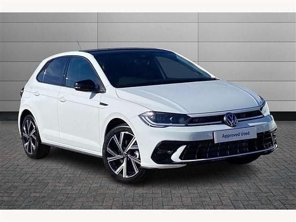 Pure white with black roof Used 2025 VW Polo Black Edition Hatchback | £21,995 (Expensive) - Image 1/3