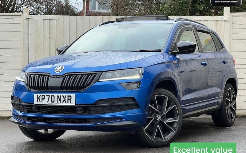 Blue Used 2020 Skoda Karoq SportLine SUV | £18,495 (Fair price) - Image 1/4