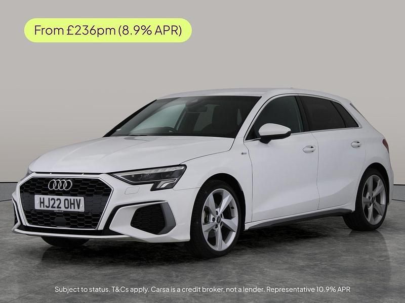 White Used 2022 Audi A3 Sportback S-Line Hatchback | £18,182 (Fair price) - Image 1/3