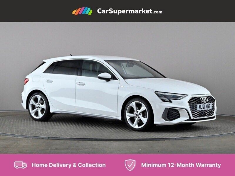 White Used 2021 Audi A3 S-Line Hatchback | £18,697 (Good price) - Image 1/2