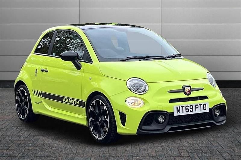 Adrenaline green with black roof Used 2019 Abarth 595 Competizione Hatchback | £13,790 (Fair price) - Image 1/4